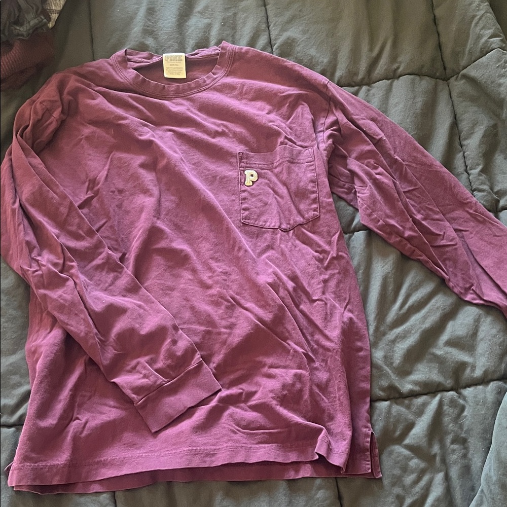 PINK Victoria's Secret Maroon Long Sleeve Top